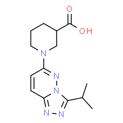ChemSpider 2D Image | 1-(3-Isopropyl[1,2,4]triazolo[4,3-b]pyridazin-6-yl)-3-piperidinecarboxylic acid | C14H19N5O2