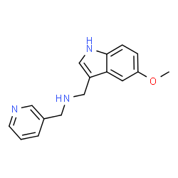 ChemSpider 2D Image | [(5-methoxy-1H-indol-3-yl)methyl](pyridin-3-ylmethyl)amine | C16H17N3O