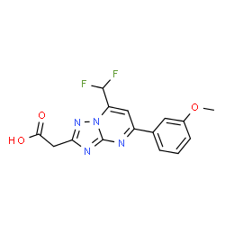 ChemSpider 2D Image | [7-(Difluoromethyl)-5-(3-methoxyphenyl)[1,2,4]triazolo[1,5-a]pyrimidin-2-yl]acetic acid | C15H12F2N4O3