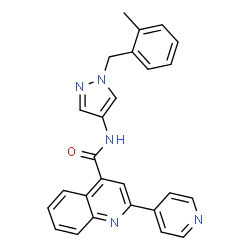 ChemSpider 2D Image | N-[1-(2-Methylbenzyl)-1H-pyrazol-4-yl]-2-(4-pyridinyl)-4-quinolinecarboxamide | C26H21N5O