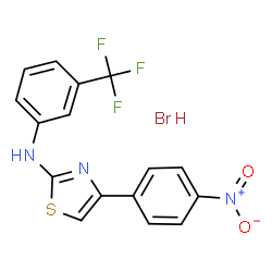 ChemSpider 2D Image | 4-(4-Nitrophenyl)-N-[3-(trifluoromethyl)phenyl]-1,3-thiazol-2-amine hydrobromide (1:1) | C16H11BrF3N3O2S