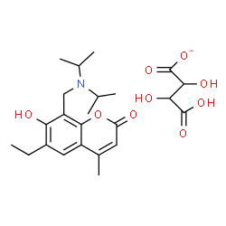 ChemSpider 2D Image | 8-[(diisopropylamino)methyl]-6-ethyl-7-hydroxy-4-methyl-chromen-2-one; 2,3,4-trihydroxy-4-oxo-butanoate | C23H32NO9