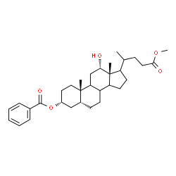 ChemSpider 2D Image | Methyl (3alpha,5beta,8xi,9xi,12alpha,14xi,17xi,20xi)-3-(benzoyloxy)-12-hydroxycholan-24-oate | C32H46O5