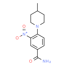 ChemSpider 2D Image | 3-nitro-4-(4-methyl-1-piperidinyl)benzamide | C13H17N3O3