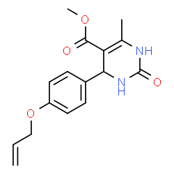 ChemSpider 2D Image | Methyl 4-[4-(allyloxy)phenyl]-6-methyl-2-oxo-1,2,3,4-tetrahydro-5-pyrimidinecarboxylate | C16H18N2O4