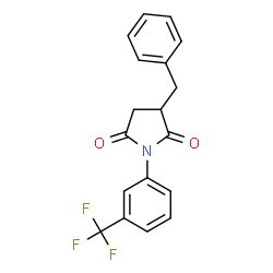 ChemSpider 2D Image | 3-Benzyl-1-(3-trifluoromethyl-phenyl)-pyrrolidine-2,5-dione | C18H14F3NO2