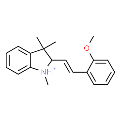 ChemSpider 2D Image | 2-[(E)-2-(2-Methoxyphenyl)vinyl]-1,3,3-trimethyl-2,3-dihydro-1H-indolium | C20H24NO