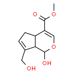 ChemSpider 2D Image | Methyl 1-hydroxy-7-(hydroxymethyl)-1,4a,5,7a-tetrahydrocyclopenta[c]pyran-4-carboxylate | C11H14O5
