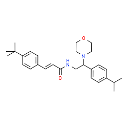 ChemSpider 2D Image | (2E)-N-[2-(4-Isopropylphenyl)-2-(4-morpholinyl)ethyl]-3-[4-(2-methyl-2-propanyl)phenyl]acrylamide | C28H38N2O2
