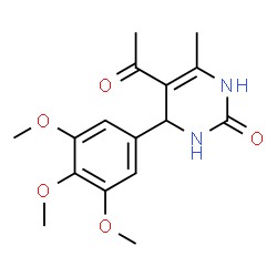 ChemSpider 2D Image | 5-Acetyl-6-methyl-4-(3,4,5-trimethoxyphenyl)-3,4-dihydro-2(1H)-pyrimidinone | C16H20N2O5