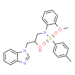 ChemSpider 2D Image | N-[3-(1H-Benzimidazol-1-yl)-2-hydroxypropyl]-N-(2-methoxyphenyl)-4-methylbenzenesulfonamide | C24H25N3O4S