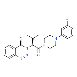 ChemSpider 2D Image | 3-{(2S)-1-[4-(3-Chlorophenyl)-1-piperazinyl]-3-methyl-1-oxo-2-butanyl}-1,2,3-benzotriazin-4(3H)-one | C22H24ClN5O2