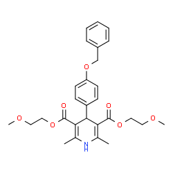ChemSpider 2D Image | Bis(2-methoxyethyl) 4-[4-(benzyloxy)phenyl]-2,6-dimethyl-1,4-dihydro-3,5-pyridinedicarboxylate | C28H33NO7