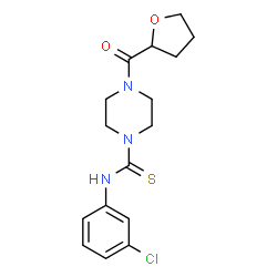 ChemSpider 2D Image | N-(3-Chlorophenyl)-4-(tetrahydro-2-furanylcarbonyl)-1-piperazinecarbothioamide | C16H20ClN3O2S