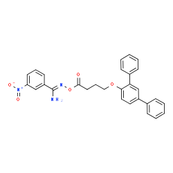 ChemSpider 2D Image | 3-Nitro-N-{[4-(1,1':3',1''-terphenyl-4'-yloxy)butanoyl]oxy}benzenecarboximidamide | C29H25N3O5
