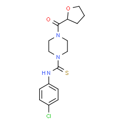 ChemSpider 2D Image | N-(4-Chlorophenyl)-4-(tetrahydro-2-furanylcarbonyl)-1-piperazinecarbothioamide | C16H20ClN3O2S