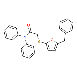 ChemSpider 2D Image | 2-[(5-Benzyl-2-furyl)sulfanyl]-N,N-diphenylacetamide | C25H21NO2S
