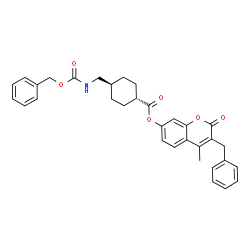 ChemSpider 2D Image | 3-Benzyl-4-methyl-2-oxo-2H-chromen-7-yl trans-4-({[(benzyloxy)carbonyl]amino}methyl)cyclohexanecarboxylate | C33H33NO6