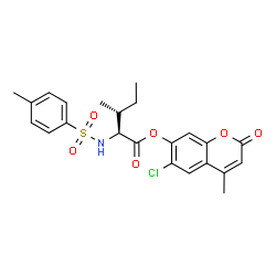 ChemSpider 2D Image | 6-Chloro-4-methyl-2-oxo-2H-chromen-7-yl N-[(4-methylphenyl)sulfonyl]-L-alloisoleucinate | C23H24ClNO6S