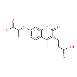ChemSpider 2D Image | 2-{[3-(2-Carboxyethyl)-4-methyl-2-oxo-2H-chromen-7-yl]oxy}propanoic acid | C16H16O7