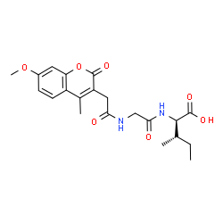 ChemSpider 2D Image | N-[(7-Methoxy-4-methyl-2-oxo-2H-chromen-3-yl)acetyl]glycyl-D-alloisoleucine | C21H26N2O7