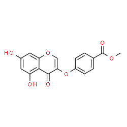ChemSpider 2D Image | Methyl 4-[(5,7-dihydroxy-4-oxo-4H-chromen-3-yl)oxy]benzoate | C17H12O7