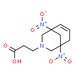 ChemSpider 2D Image | 3-(1,5-Dinitro-3-azabicyclo[3.3.1]non-6-en-3-yl)propanoic acid | C11H15N3O6