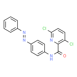 ChemSpider 2D Image | 3,6-Dichloro-N-{4-[(E)-phenyldiazenyl]phenyl}-2-pyridinecarboxamide | C18H12Cl2N4O