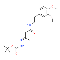 ChemSpider 2D Image | 2-Methyl-2-propanyl (2E)-2-(4-{[2-(3,4-dimethoxyphenyl)ethyl]amino}-4-oxo-2-butanylidene)hydrazinecarboxylate | C19H29N3O5
