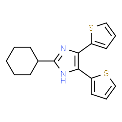 ChemSpider 2D Image | 2-Cyclohexyl-4,5-di(2-thienyl)-1H-imidazole | C17H18N2S2