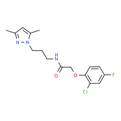 ChemSpider 2D Image | 2-(2-Chloro-4-fluorophenoxy)-N-[3-(3,5-dimethyl-1H-pyrazol-1-yl)propyl]acetamide | C16H19ClFN3O2