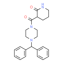 ChemSpider 2D Image | 3-{[4-(Diphenylmethyl)-1-piperazinyl]carbonyl}-2-piperidinone | C23H27N3O2