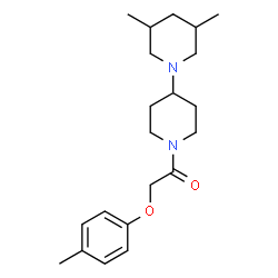 ChemSpider 2D Image | 1-(3,5-Dimethyl-1,4'-bipiperidin-1'-yl)-2-(4-methylphenoxy)ethanone | C21H32N2O2