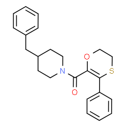 ChemSpider 2D Image | (4-Benzyl-1-piperidinyl)(3-phenyl-5,6-dihydro-1,4-oxathiin-2-yl)methanone | C23H25NO2S