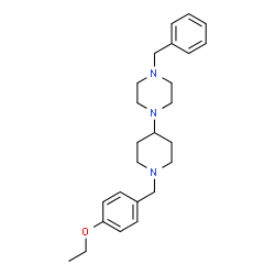 ChemSpider 2D Image | 1-Benzyl-4-[1-(4-ethoxybenzyl)-4-piperidinyl]piperazine | C25H35N3O