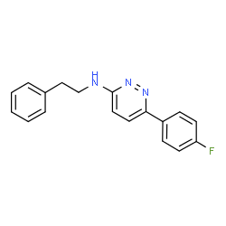 ChemSpider 2D Image | 6-(4-fluorophenyl)-N-(2-phenylethyl)-3-pyridazinamine | C18H16FN3