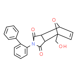 ChemSpider 2D Image | 4-(2-Biphenylyl)-1-(hydroxymethyl)-10-oxa-4-azatricyclo[5.2.1.0~2,6~]dec-8-ene-3,5-dione | C21H17NO4
