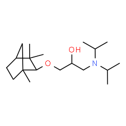 ChemSpider 2D Image | 1-(Diisopropylamino)-3-[(1,3,3-trimethylbicyclo[2.2.1]hept-2-yl)oxy]-2-propanol | C19H37NO2