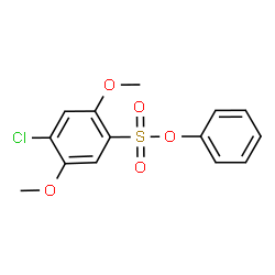ChemSpider 2D Image | Phenyl 4-chloro-2,5-dimethoxybenzenesulfonate | C14H13ClO5S