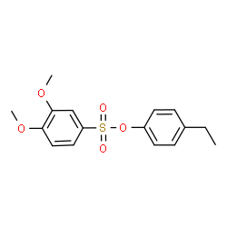 ChemSpider 2D Image | 4-Ethylphenyl 3,4-dimethoxybenzenesulfonate | C16H18O5S