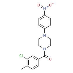 ChemSpider 2D Image | 1-(3-chloro-4-methylbenzoyl)-4-(4-nitrophenyl)piperazine | C18H18ClN3O3