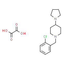 ChemSpider 2D Image | 1-(2-Chlorobenzyl)-4-(1-pyrrolidinyl)piperidine ethanedioate (1:1) | C18H25ClN2O4