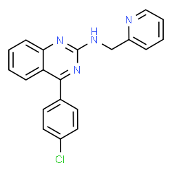 ChemSpider 2D Image | 4-(4-Chlorophenyl)-N-(2-pyridinylmethyl)-2-quinazolinamine | C20H15ClN4