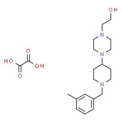 ChemSpider 2D Image | 2-{4-[1-(3-Methylbenzyl)-4-piperidinyl]-1-piperazinyl}ethanol ethanedioate (1:1) | C21H33N3O5
