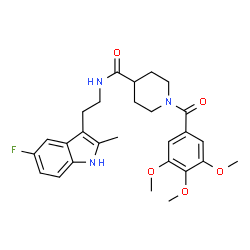 ChemSpider 2D Image | N-[2-(5-Fluoro-2-methyl-1H-indol-3-yl)ethyl]-1-(3,4,5-trimethoxybenzoyl)-4-piperidinecarboxamide | C27H32FN3O5