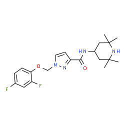 ChemSpider 2D Image | 1-[(2,4-Difluorophenoxy)methyl]-N-(2,2,6,6-tetramethyl-4-piperidinyl)-1H-pyrazole-3-carboxamide | C20H26F2N4O2