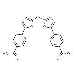 ChemSpider 2D Image | 4,4'-(Methylenedi-5,2-furandiyl)dibenzoic acid | C23H16O6
