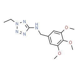 ChemSpider 2D Image | 2-Ethyl-N-(3,4,5-trimethoxybenzyl)-2H-tetrazol-5-amine | C13H19N5O3
