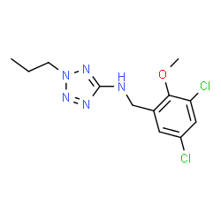 ChemSpider 2D Image | N-(3,5-Dichloro-2-methoxybenzyl)-2-propyl-2H-tetrazol-5-amine | C12H15Cl2N5O