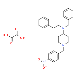 ChemSpider 2D Image | N-Benzyl-1-(4-nitrobenzyl)-N-(2-phenylethyl)-4-piperidinamine ethanedioate (1:1) | C29H33N3O6